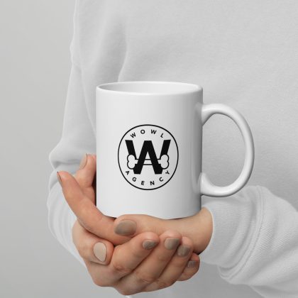 WoWL Agency Logo - White glossy mug